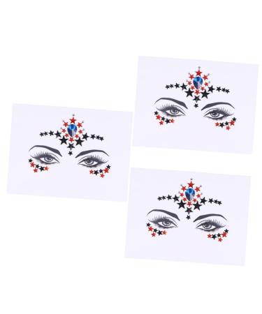 Didiseaon 3pcs Eyes Jewels Stickers Dress Accessories Decal Stickers Gemstones Child Body Diamond Sticker