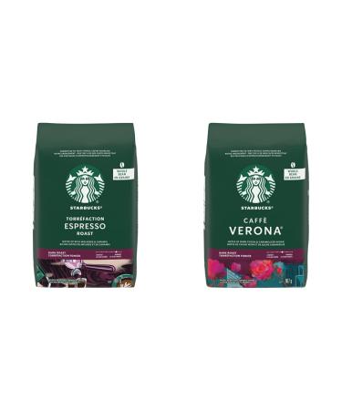 Starbucks Espresso Roast Whole Bean Coffee 907 gram & Caffe Verona Whole Bean Dark Roast Coffee 907 gram Roast Whole Bean Coffee + Dark Roast Coffee