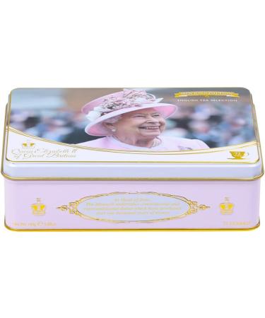 New English Teas Queen Elizabeth II Tea Tin with 72 Assorted Teabag Selection Single - Buy Online on GoSupps.com