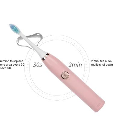 Pink Waterproof Electric Toothbrush - Vibrating Soft Bristles Automatic Cleaning Interchangeable Heads for Adults - Buy Online on GoSupps.com