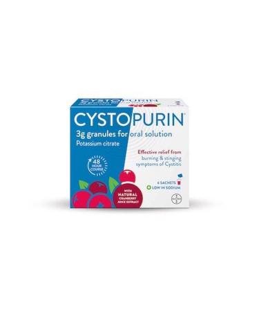 Cystopurin Cystitis Relief Cranberry Flavour and Low in Sodium 6 Sachets
