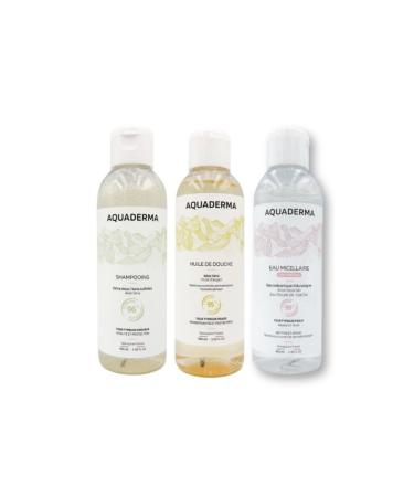 Aquaderma Set of 3 products: Shower oil + Micellar water + Shampoo - 100 ml