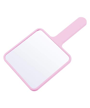 Lurrose Handheld Mirror  Makeup Mirror with Handle Double-Sided Hand Cosmetic Mirror for Shaving Makeup Salon (Pink)