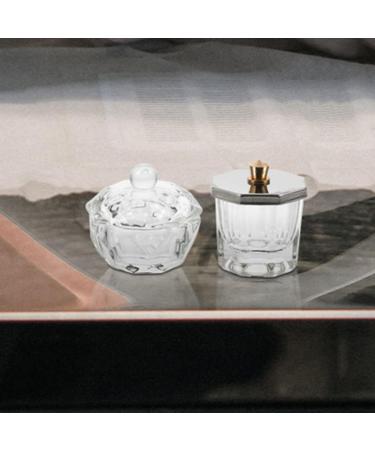 PATKAW Mini Dappen Dish for Nail Acrylic Powder Nail Dappen Dish Glass Nail Dish Cup Nail Liquid Holder Manicure Nail Cup with Metal Lid - Buy Online on GoSupps.com