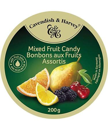 Cavendish and Harvey Mixed Fruit Drops Hard Candy Imported from Germany - 7 Ounce / 200g Tin (1 Pack)