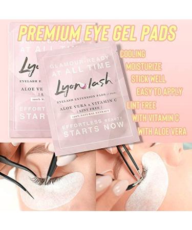 100 Pairs Lyon Lash Under Eye Gel Pads - Lint Free & Aloe Vera Hydrogel Eye Patches | Premium Eyelash Extension Supplies - Fits Most Eye Shapes - Buy Online on GoSupps.com