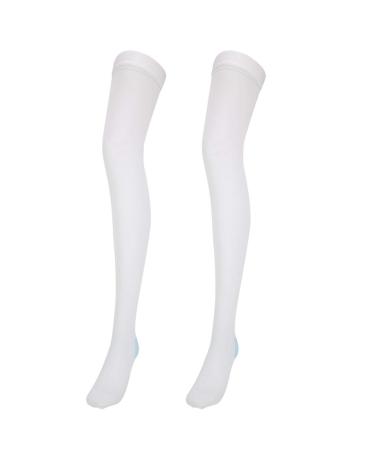 Flbirret Varicose Vein Stockings Anti-Slip Blood Clots Compression Socks Health Care Stockings(White) Veins for Swelling Pain and Skin Ulcer Treatment Small