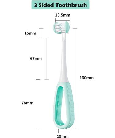LEYUYO 3 Sided Toothbrush for Toddlers - Baby Toothbrush for Complete Oral Care - Triple Sided Kids Toothbrush (Pink) - Buy Online on GoSupps.com