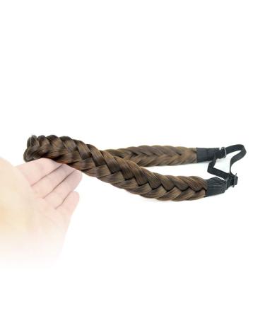 Bobiya 2 Beaches Synthetic Hair Headband - Classic Chunky Braids for Women & Girls Elastic Stretch Toupet (Dark Brown 54g) - International Shipping - Buy Online on GoSupps.com