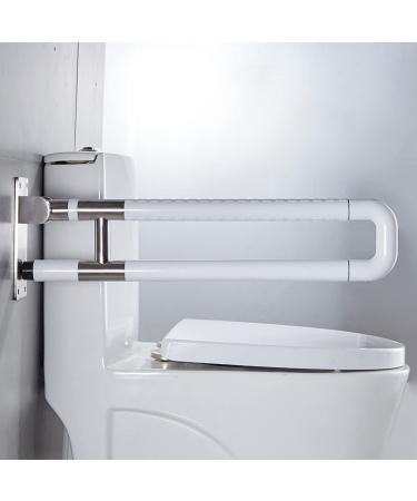 Folding Armrest Bathroom Non-Slip Safety Foldable Toilet Grab Bar Frame Support Rail Stainless Toilet Handrails Bathroom Support Disabled Handrails Safety Handle and Rail for Lavat