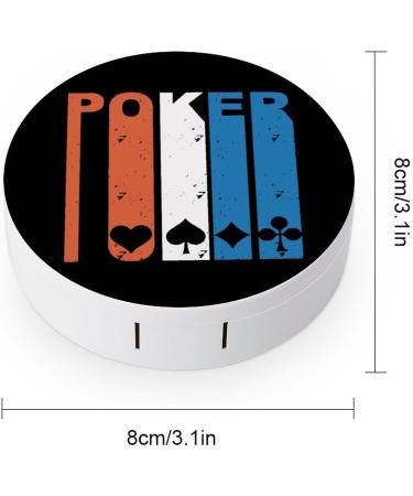 Retro Poker Round Case for Contact Lens Kit Storage Box with Mirror Portable Cute Lens Holder - Buy Online on GoSupps.com