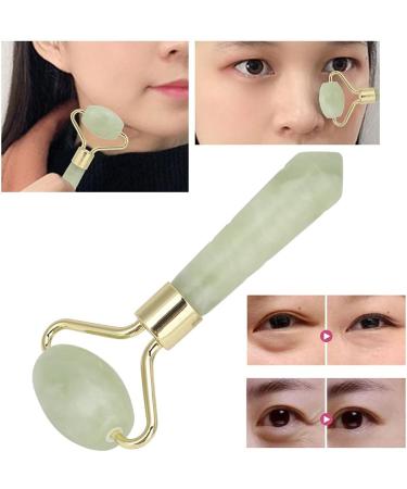 Haosie Jade Stone Facial Roller - 3.3x1.6in Face Massager Mini Handheld Multifunctional Skin Tightening Tool for Face Lifting - Buy Online on GoSupps.com