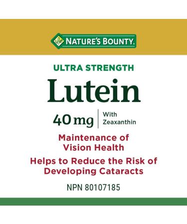 Nature's Bounty Ultra Strength Lutein 40mg with Zeaxanthin Eye Health Supplements Support Vision Health 75 Softgels - Buy Online on GoSupps.com