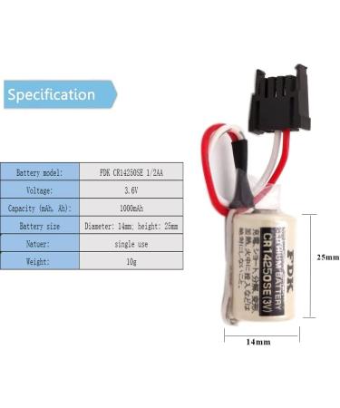 4PCS Replacement FDK CR14250SE 3V 1/2AA PLC Battery with 3 Prong Plug for 1747-BA Backup Power Supply - International Shipping Available - Buy Online on GoSupps.com