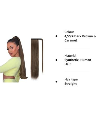 FESHFEN 24 Dark Brown & Caramel Wrap Around Ponytail Extension - 24 Inch, Pack of 1 - Buy Online on GoSupps.com