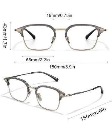 NYASAA Pure Titanium Square Frame Reading Glasses for Men - Fashion Blue Light Blocking Eyeglasses HD Clear Lenses 2.50x Gold - Shop Internationally - Buy Online on GoSupps.com