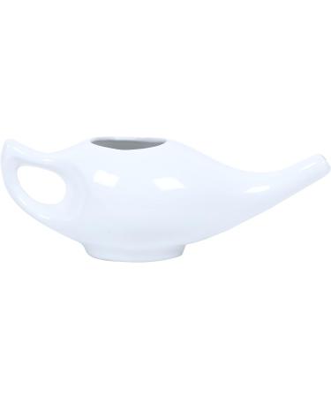 WholeLifeObjects Leak Proof Ceramic Neti Pot | Microwave & Dishwasher Safe | Natural Sinus Relief (White) - Buy Online on GoSupps.com