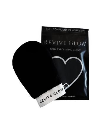 Revive Glow Exfoliating Glove Exfoliating Mitt Body Scrub Exfoliator Plant Based Viscose Body Exfoliator Double Layer Reusable Shower Gloves for Silky Radiant Skin (Black(Deep Exfoliator)) Black( Deep Exfoliator)