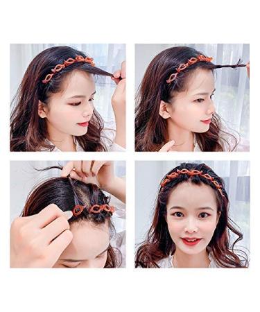 SHUNMEIL 6PCS Double Bangs Hairstyle Hairpin Set - Woven Large Hair Accessories - Headband Hair Bands in Black, Brown, and Pink - Buy Online on GoSupps.com