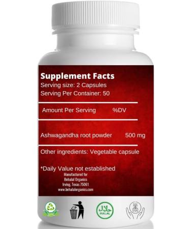 Behalal Organics Ashwagandha Quick Release Capsules - Buy Online on GoSupps.com