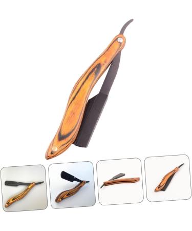 Frcolor 4-Piece Folding Razor Shaver Set - Portable Manual Shave Knife for Men | Travel-Friendly Wood Design - Buy Online on GoSupps.com