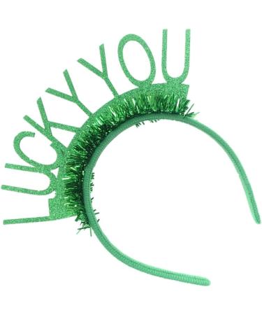 hgnxa Saint Patricks Day Green Glitter Tinsel Headband Head Bopper Irish Party Lucky Shamrock Hair Hoop Costume Accessory Type1 - Buy Online on GoSupps.com