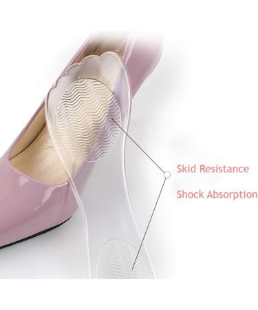 1Pair Silicone Gel Non Slip High Heel Shoe Pads - Clear | Metatarsal Cushion Inserts for Women, Lady, Girls - Pain Relief - Buy Online on GoSupps.com