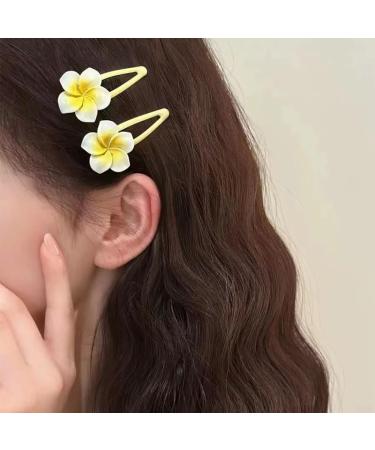 Plumeria Flower Clips Hawaiian Frangipani Hairpins Beach Hair Accessories for Women Mini Flower Hair Barrette Clips for Girls Duckbill Clips for Beach Wedding Summer Holiday - Buy Online on GoSupps.com
