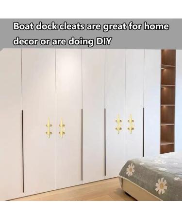 Searoam 4 Inch Brass Boat Cleat - Pack of 2 | Nautical Decor Mooring Accessories - Buy Online on GoSupps.com