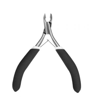 Cuticle Trimmer Professional Stainless Steel Nail Cuticle Nipper Clipper Dead Skin Scissor Nail Manicure Tool Non-Slip Handle Sharp and Hardness Cuticle Cutter(Black)