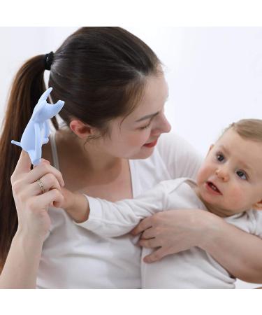 AnjeeIOT Baby Teething Toy - Food Grade Liquid Silicone Teether (Blue) - Buy Online on GoSupps.com