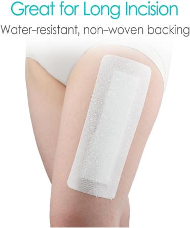 Waterproof Adhesive Island Wound Dressings - Breathable Bordered Gauze for Knee Replacement | Non-Stick Bandage Patches (4x12 Inches Pack of 10) - Ideal for Hip Shoulder Back Elbow & Abdominal Surgery - Buy Online on GoSupps.com