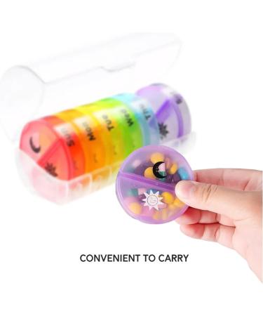 7-Day BPA-Free Pill Organizer | Dual Compartments for Vitamins Supplements & Fish Oil | Easy to Clean - Black & Colorful - Buy Online on GoSupps.com