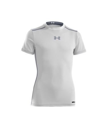 Under Armour Boys Top HG Sonic Fitted Short Sleeve 128 (YSM) White