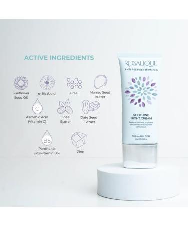 Rosalique Soothing Night Cream 50ml: Ultimate Calm for Sensitive Skin - Clinically Proven IBR-CalmDeAge -Bisabolol Provitamin B5 & Natural Moisturisers. - Buy Online on GoSupps.com