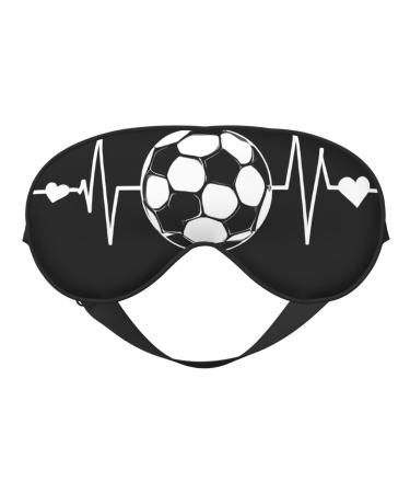Sleep Mask Eye for Women Men Reusable Soft Blackout Eye Masks Covers for Night Better Sleep Travel Camping Road Trip Essentials Gifts for Him Her - I Love Soccer
