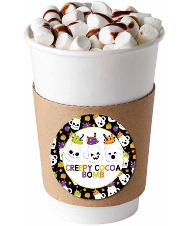 Creepy Halloween Hot Cocoa Bomb Sticker Labels - Set of 40 Skeleton & Jack O' Lantern Themed 2 Circle Stickers by AmandaCreation - Buy Online on GoSupps.com