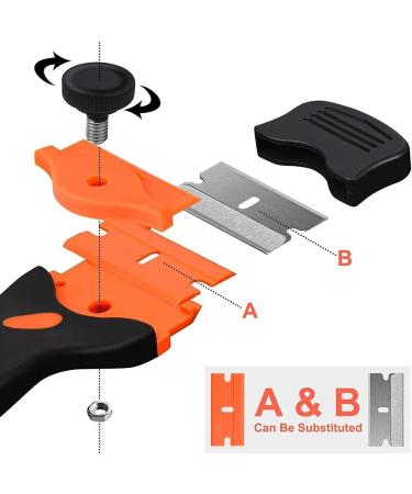 Flintronic Kitchen Scraper Set - 2 Piece Ceramic Hob & Glass Cooktop Scrapers with Stainless Steel Blades - Buy Online on GoSupps.com