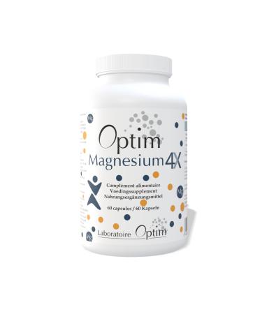 Bionoto Optim Magnesium 4X 60 capsules Magnesium complex bisglycinate citrate malate & acetyl taurate ATAMg + Vitamin B6 Supplement