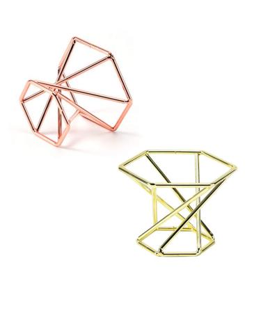 Lurrose Egg Powder Puff Display Stand - 2pcs Golden Makeup Blender Holder for Home & Travel - International Shipping Available - Buy Online on GoSupps.com
