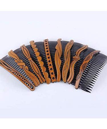 ShungFun Women Hair Side Comb Retro Wooden Hair Comb Pin Clips Hair Fork Pigtail Holders for Hair Styling Accessories - Buy Online on GoSupps.com