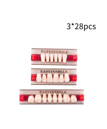 84PCS Halloween Horror Dental Synthetic Resin Teeth Denture A2 Upper Lower False Tooth Set - Buy Online on GoSupps.com