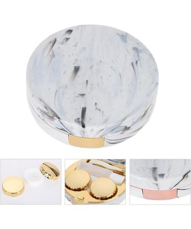 Portable Lens Case 4 Colors Soaking Lenses Case with Mirror Plastic Marble Pattern Eye Care Kit Container(#4) - Buy Online on GoSupps.com