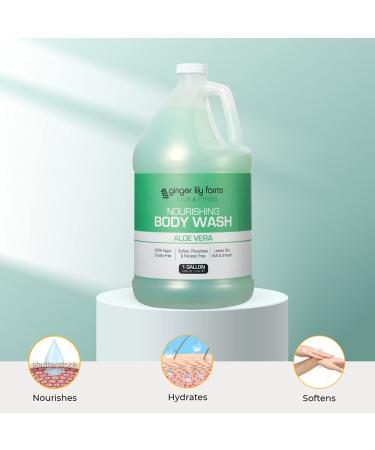 Ginger Lily Farms Club & Fitness Nourishing Body Wash | 100% Vegan & Cruelty-Free | Aloe Vera Scent | 1 Gallon Refill - Buy Online on GoSupps.com