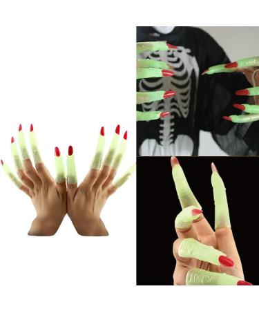 10Pcs False Nails Costume Prop Nails Halloween Luminous Witch Fingers Fake Finger False Witch Nails Witch Finger Fake Nails Halloween Costume Nails Fake Finger False Witch Nails Green - Buy Online on GoSupps.com