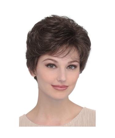 Wiwige Short Brown Pixie Wig Synthetic Layered Cosplay Hair Full Wigs for White Women (Brown mixed Blonde) Mixed brown