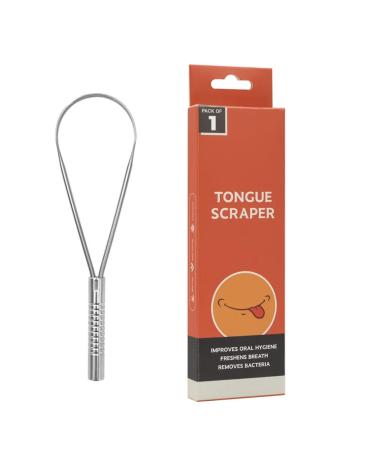 Tongue Scraper for Adults and Kids Tongue Brush Effective Bad Breath Treatment Tongue Scrubber 100% Stainless Steel Tongue Cleaner Easy To Use for Oral Care and Hygiene Includes Travel Case