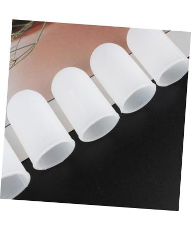 NOLITOY Silicone Finger Protectors - 5 Pairs Wear-Resistant Thumb Sleeves for Household Use - Durable Gel Finger Cots - White SEBS Protective Covers - Buy Online on GoSupps.com