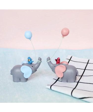 YeahiBaby Beautiful Resin Elephant Balloon and Heart Cake Topper or Small Dessert Decoration for Wedding Party Tables (Sky Blue) - Buy Online on GoSupps.com