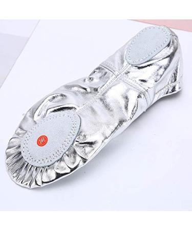 Womens Leather Ballet Slippers - Gold Ballroom Dance Shoes with Suede Split-Sole - Buy Online on GoSupps.com